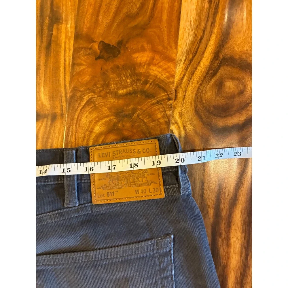 Levis 511 Slim Performance Corduroy Pants Navy Blue 40x30 Premium 2022 NWT